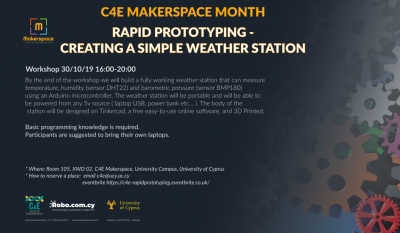 [30 Oct] C4E Makerspace Month: Rapid Prototyping - Creating a simple weather station